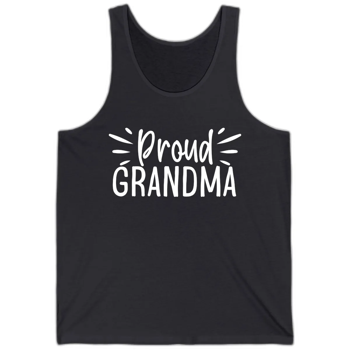 Proud Grandma Typography Design Tank in Dark Grey