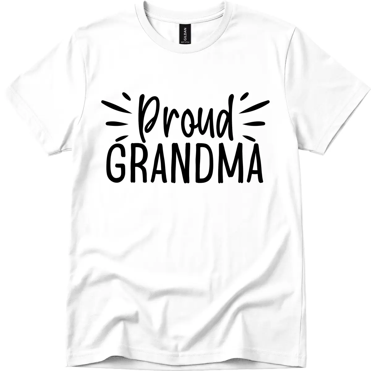 Proud Grandma Typography Design T-Shirt in White