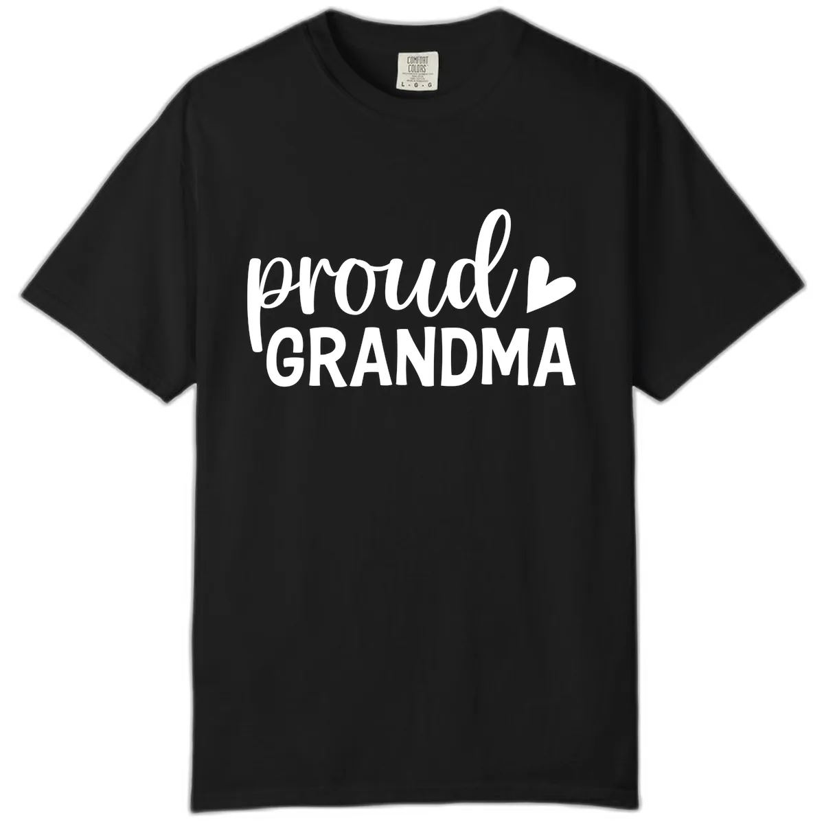 Proud Grandma Script Heart Design Comfort Color in Black