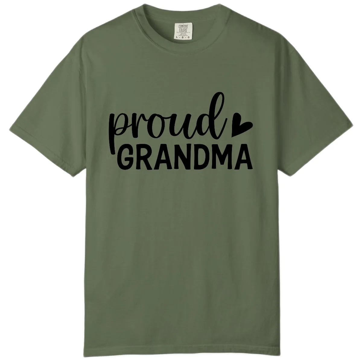 Proud Grandma Script Heart Design Comfort Color in Sage