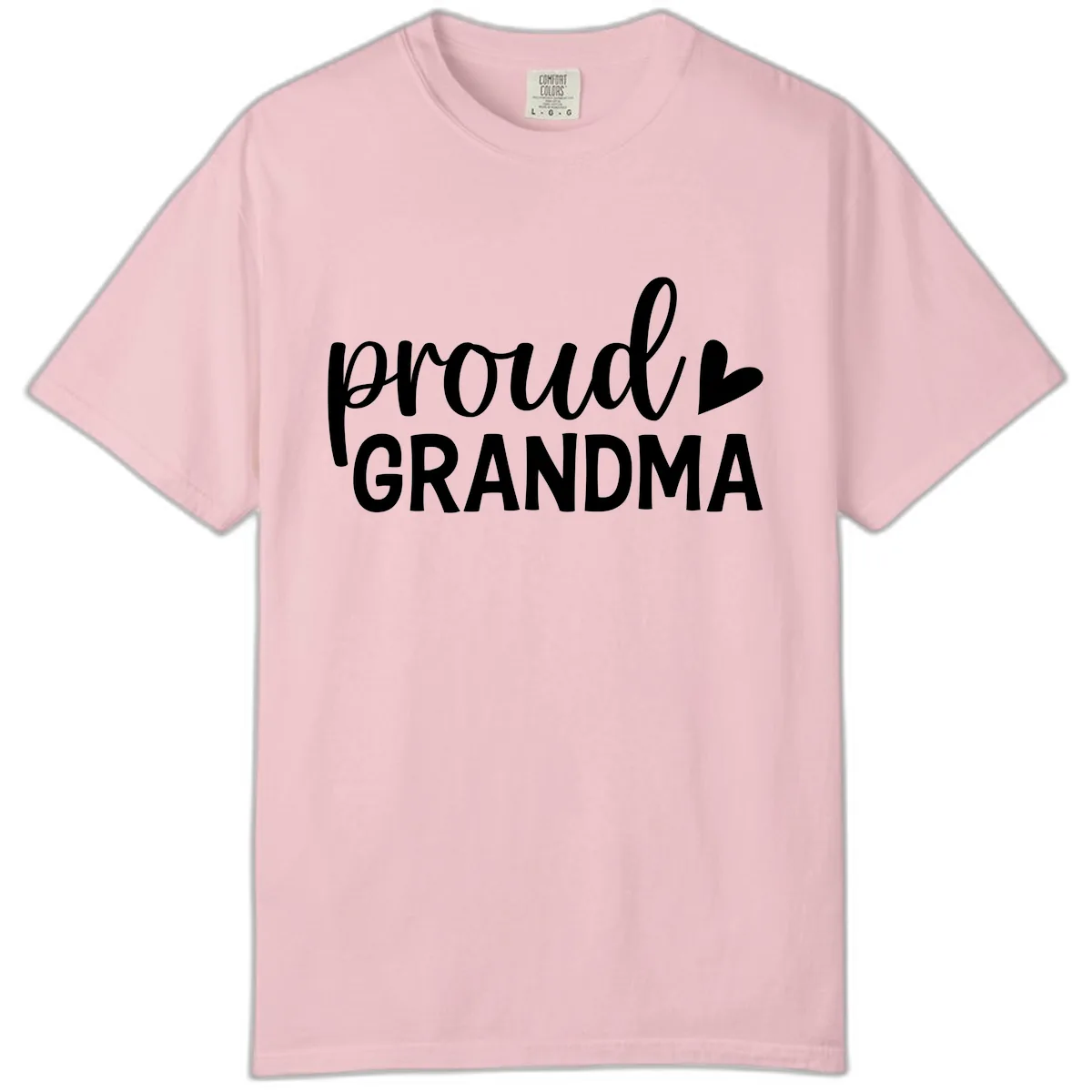 Proud Grandma Script Heart Design Comfort Color in Blossom