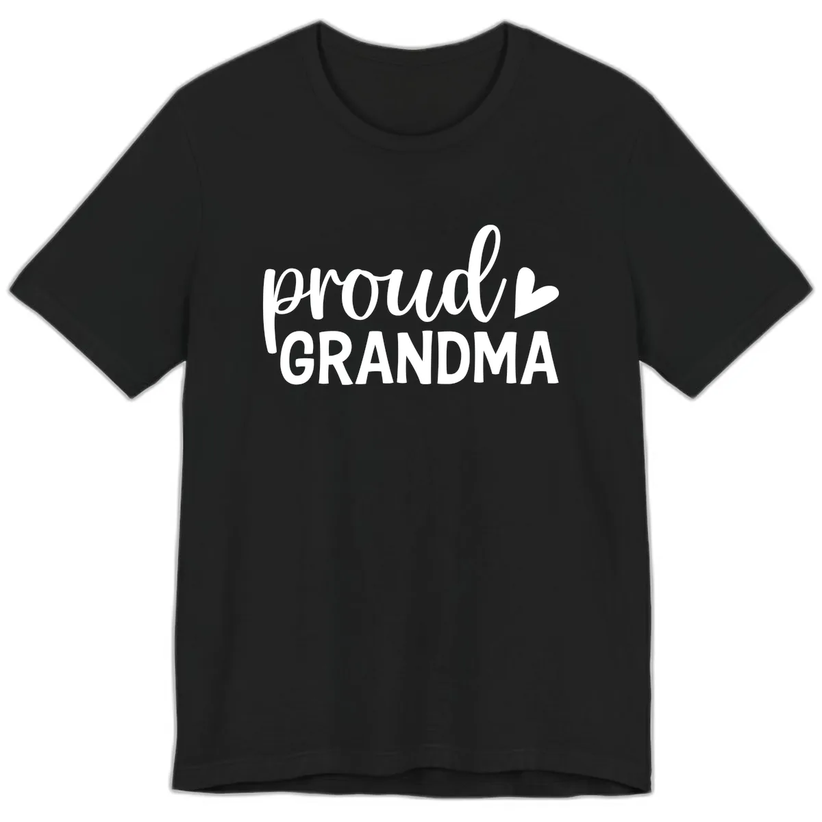 Proud Grandma Script Heart Design Premium T-Shirt in Black