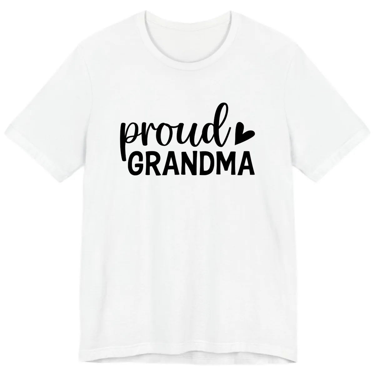 Proud Grandma Script Heart Design Premium T-Shirt in White