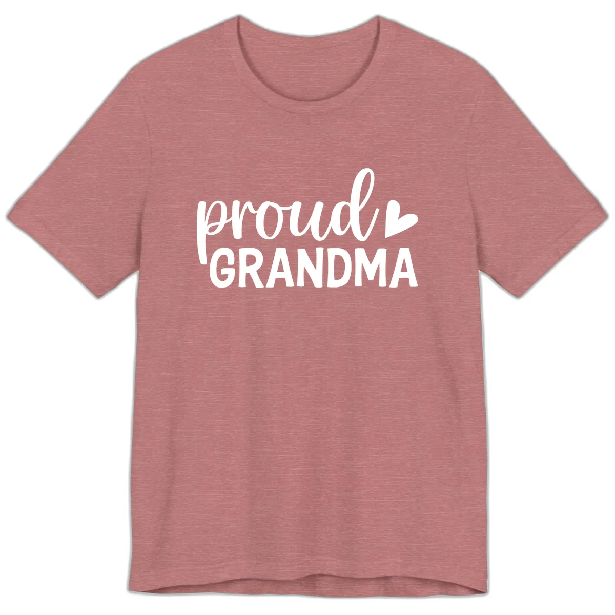 Proud Grandma Script Heart Design Premium T-Shirt in Heather Mauve