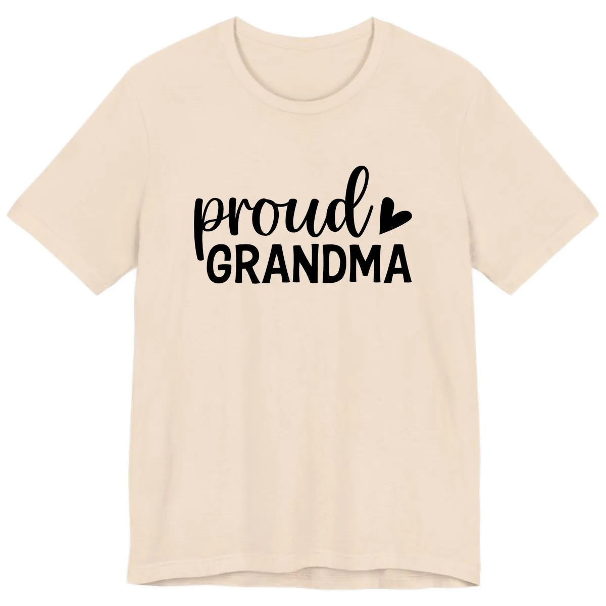 Proud Grandma Script Heart Design Premium T-Shirt in Soft Cream