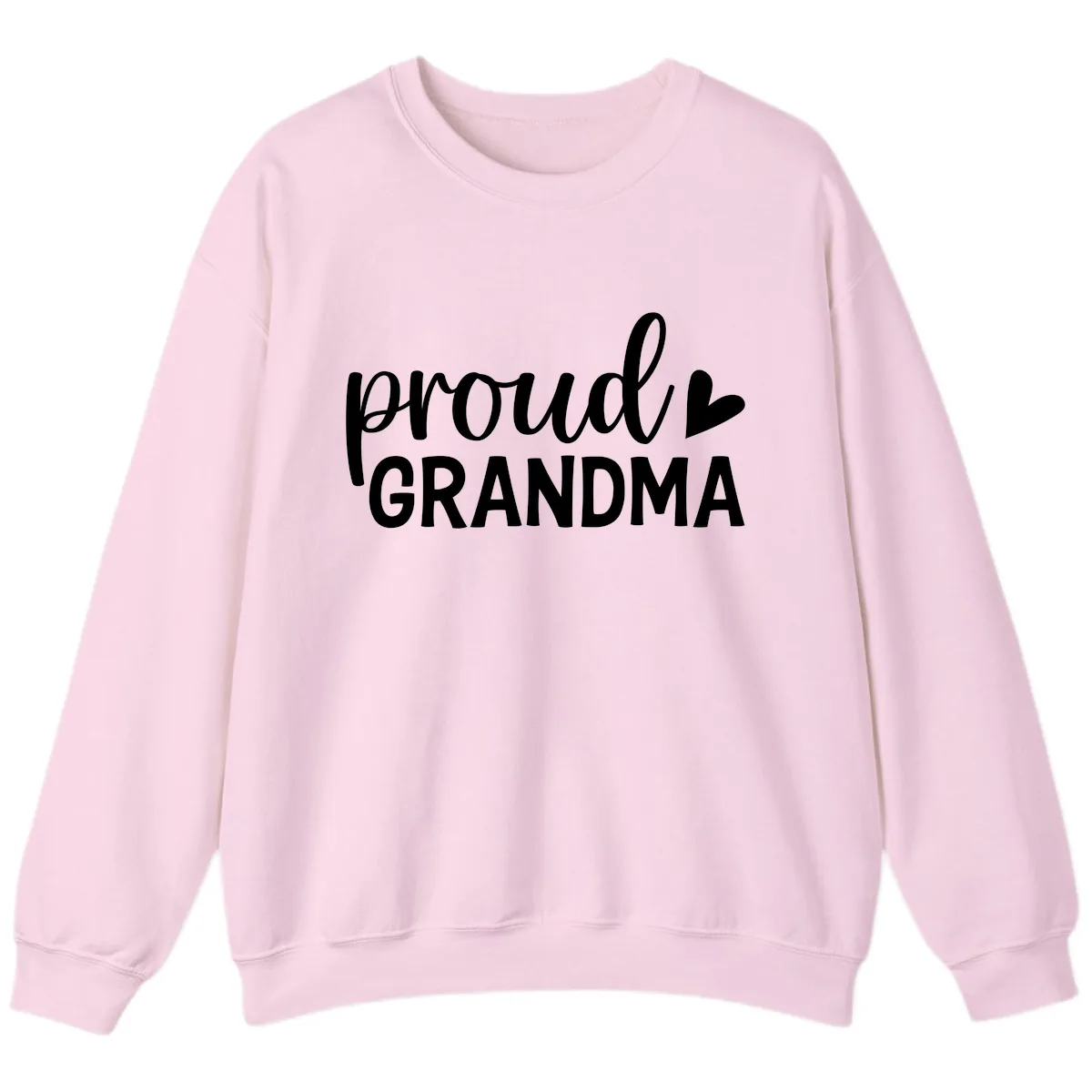 Proud Grandma Script Heart Design Sweatshirt in Light Pink