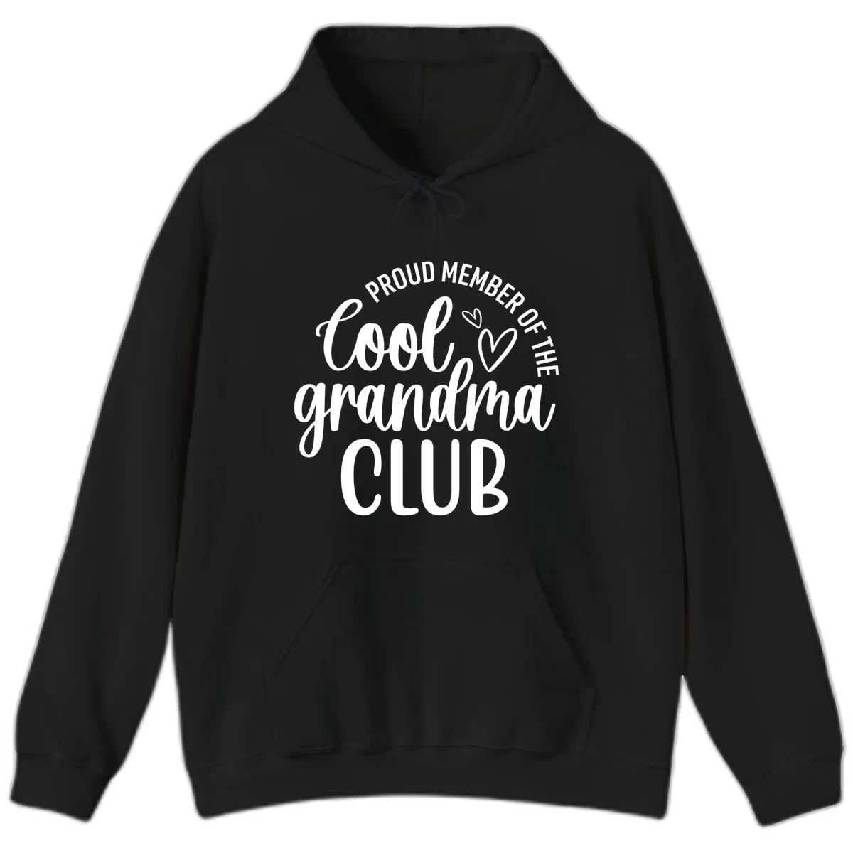 Proud Member Of The Cool Grandma Club Hoodie in Black