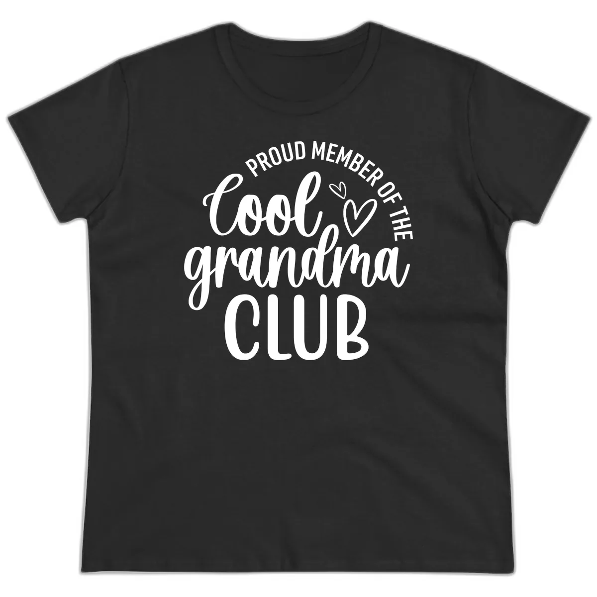 Proud Member Of The Cool Grandma Club Ladies Tee in Black