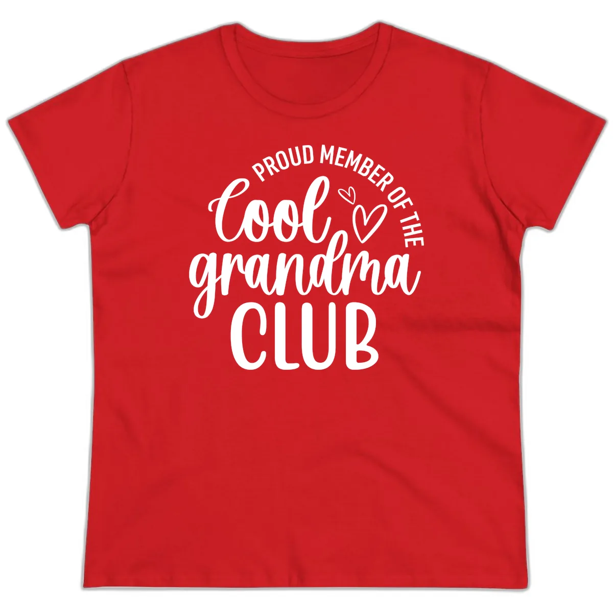 Proud Member Of The Cool Grandma Club Ladies Tee in Red