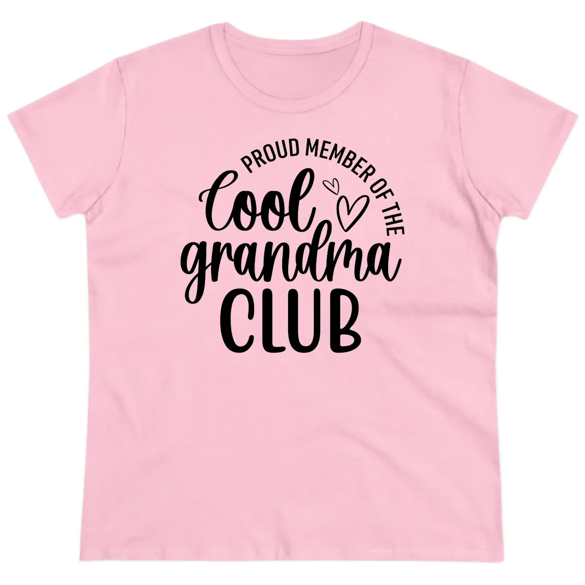 Proud Member Of The Cool Grandma Club Ladies Tee in Light Pink
