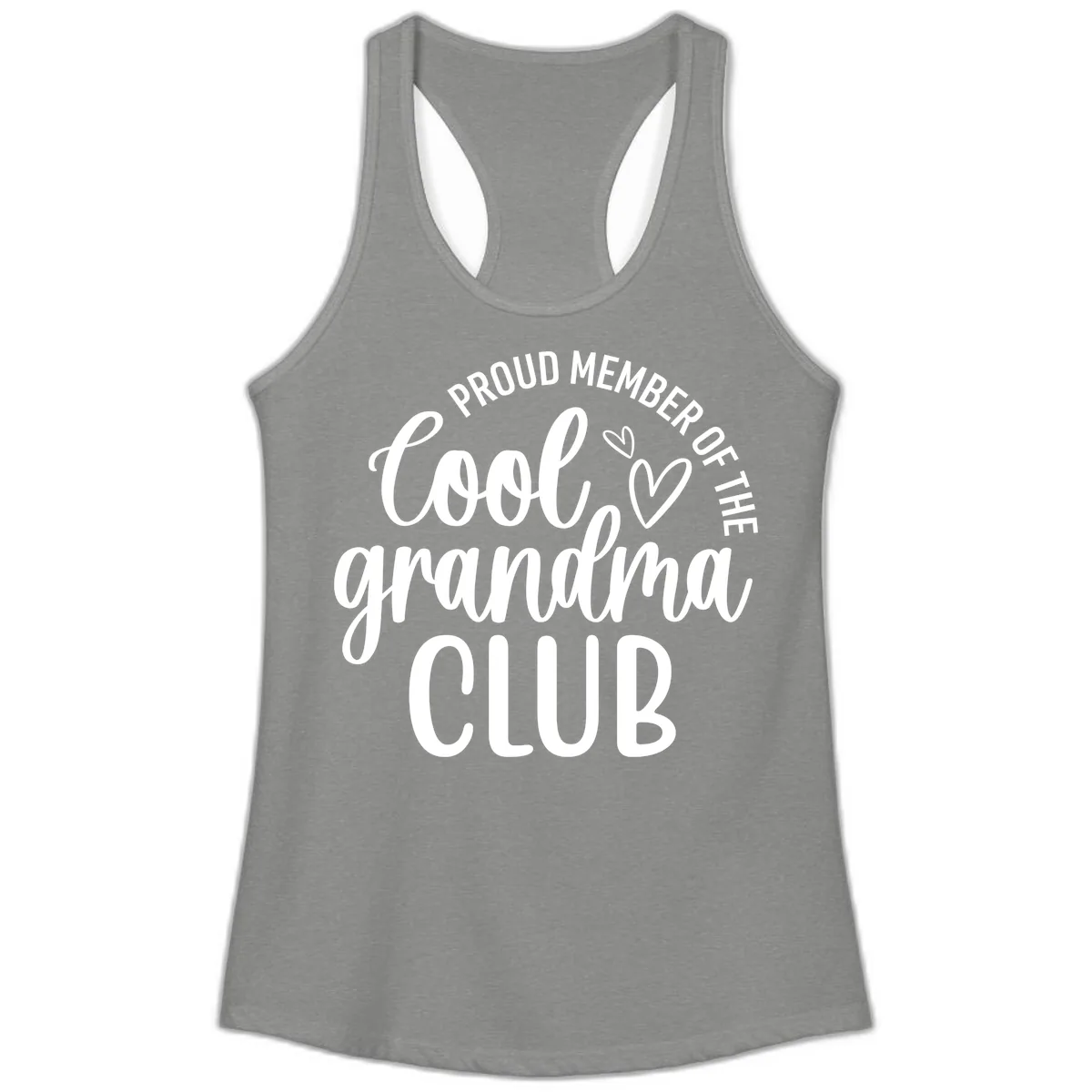 Proud Member Of The Cool Grandma Club Ladies Tank in Heather Grey