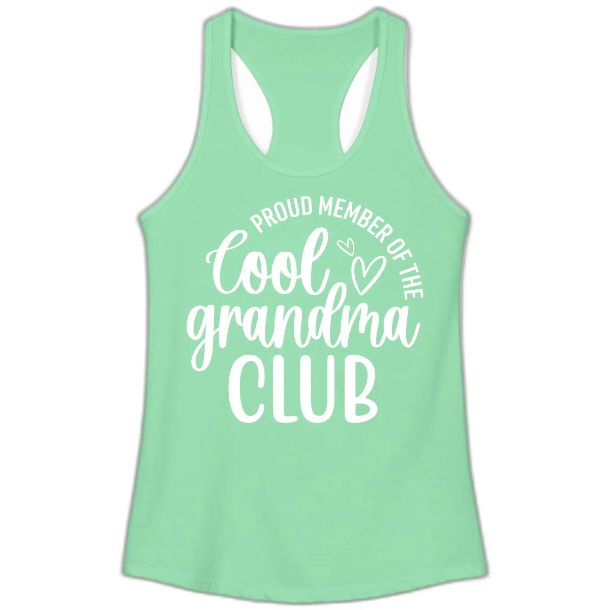 Proud Member Of The Cool Grandma Club Ladies Tank in Solid Mint