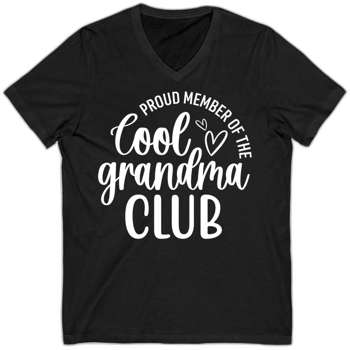 Proud Member Of The Cool Grandma Club V-Neck in Black
