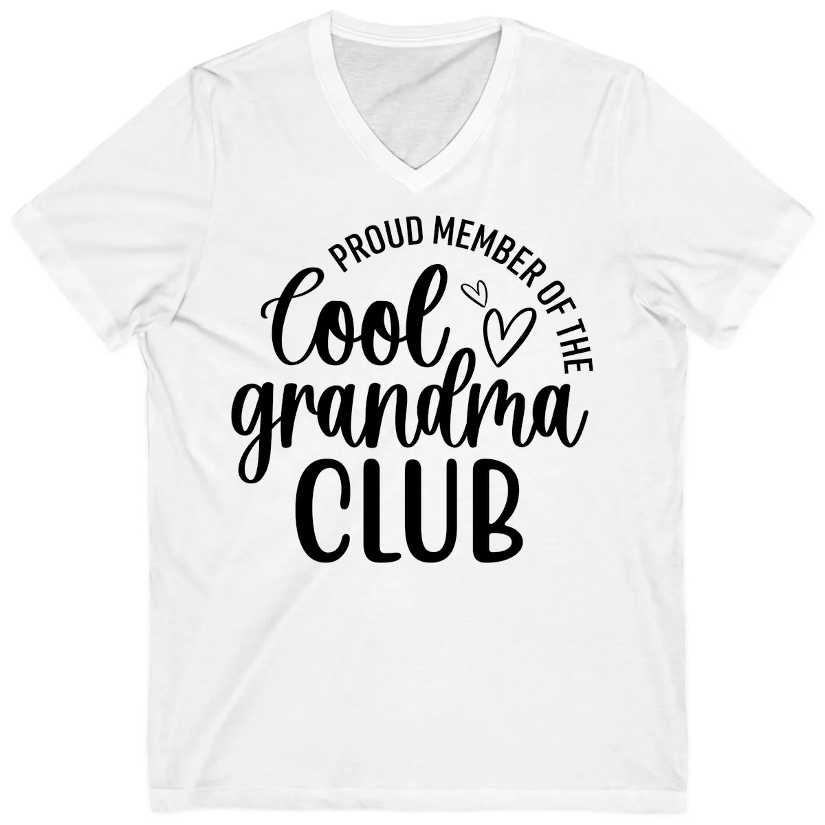 Proud Member Of The Cool Grandma Club V-Neck in White
