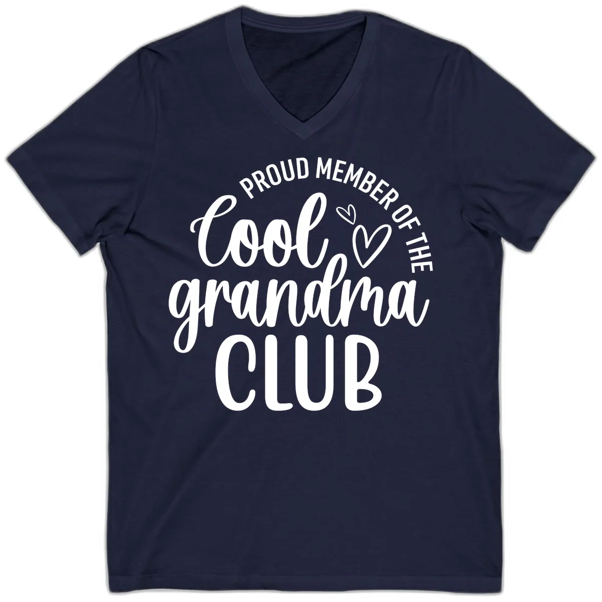 Proud Member Of The Cool Grandma Club V-Neck in Navy