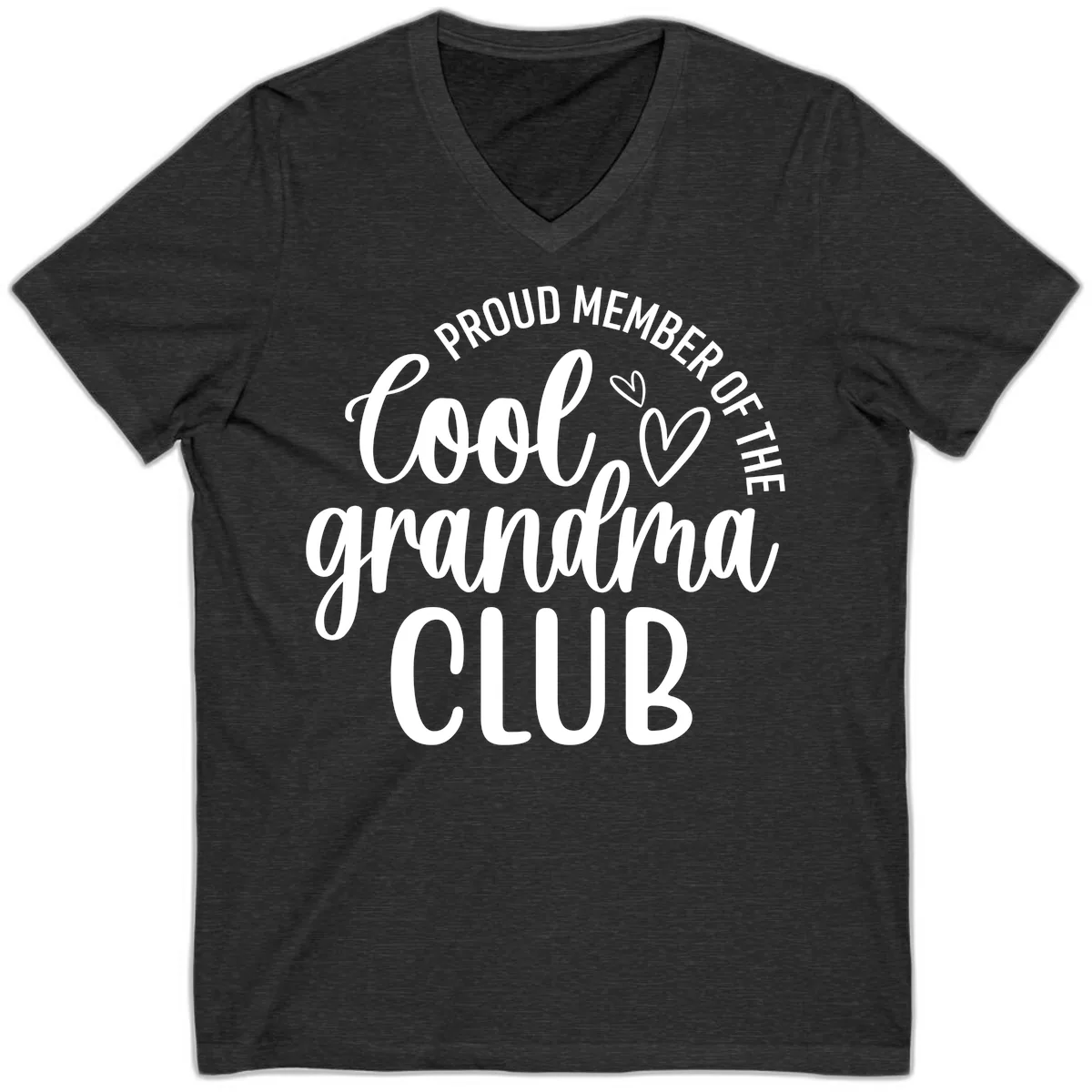 Proud Member Of The Cool Grandma Club V-Neck in Dark Grey Heather