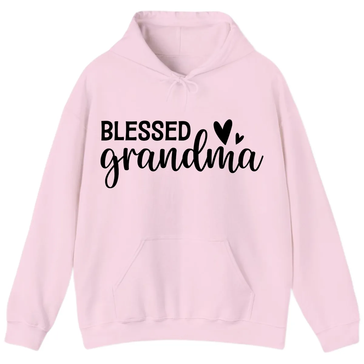 Blessed Grandma Script Typography Hoodie in Light Pink
