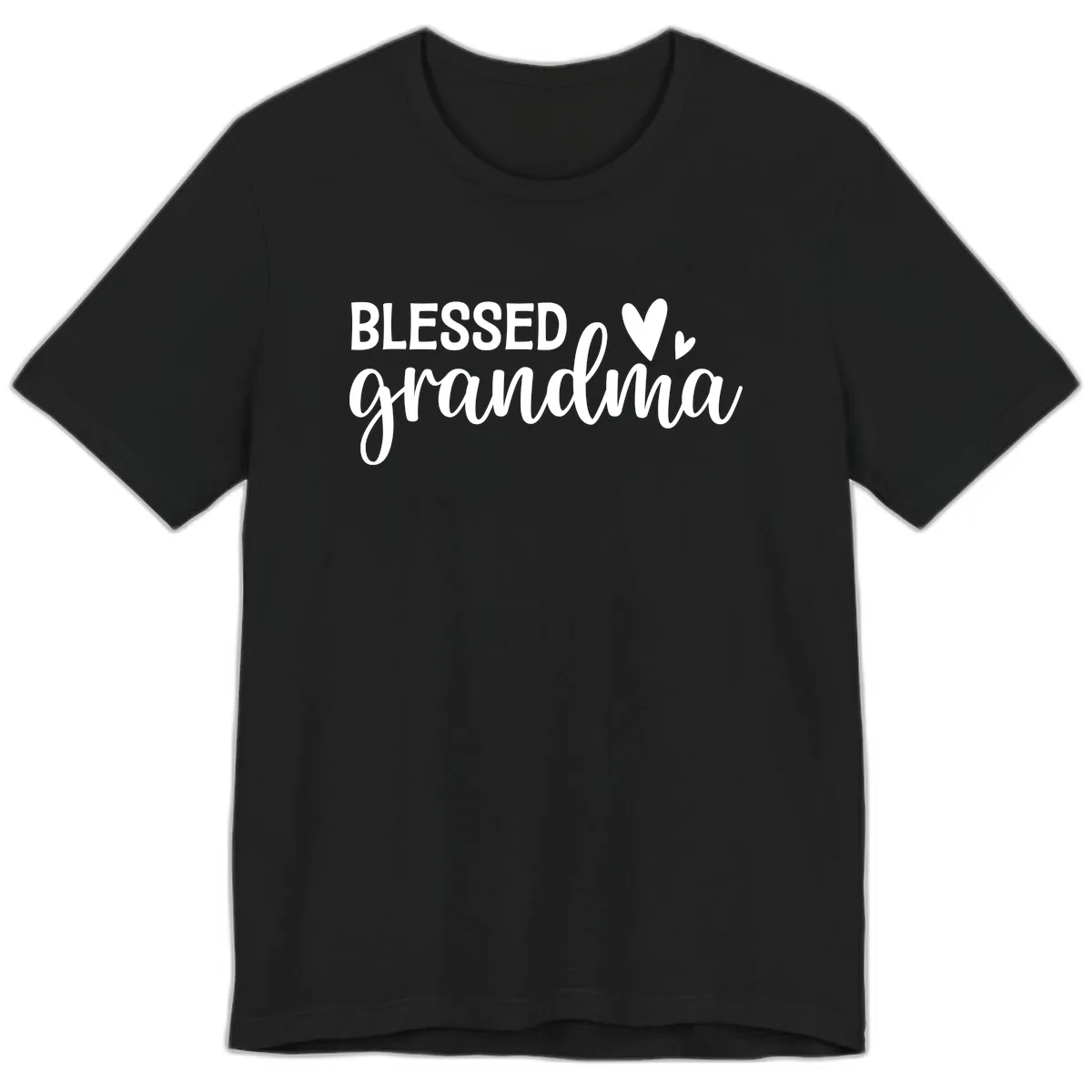 Blessed Grandma Script Typography Premium T-Shirt in Black