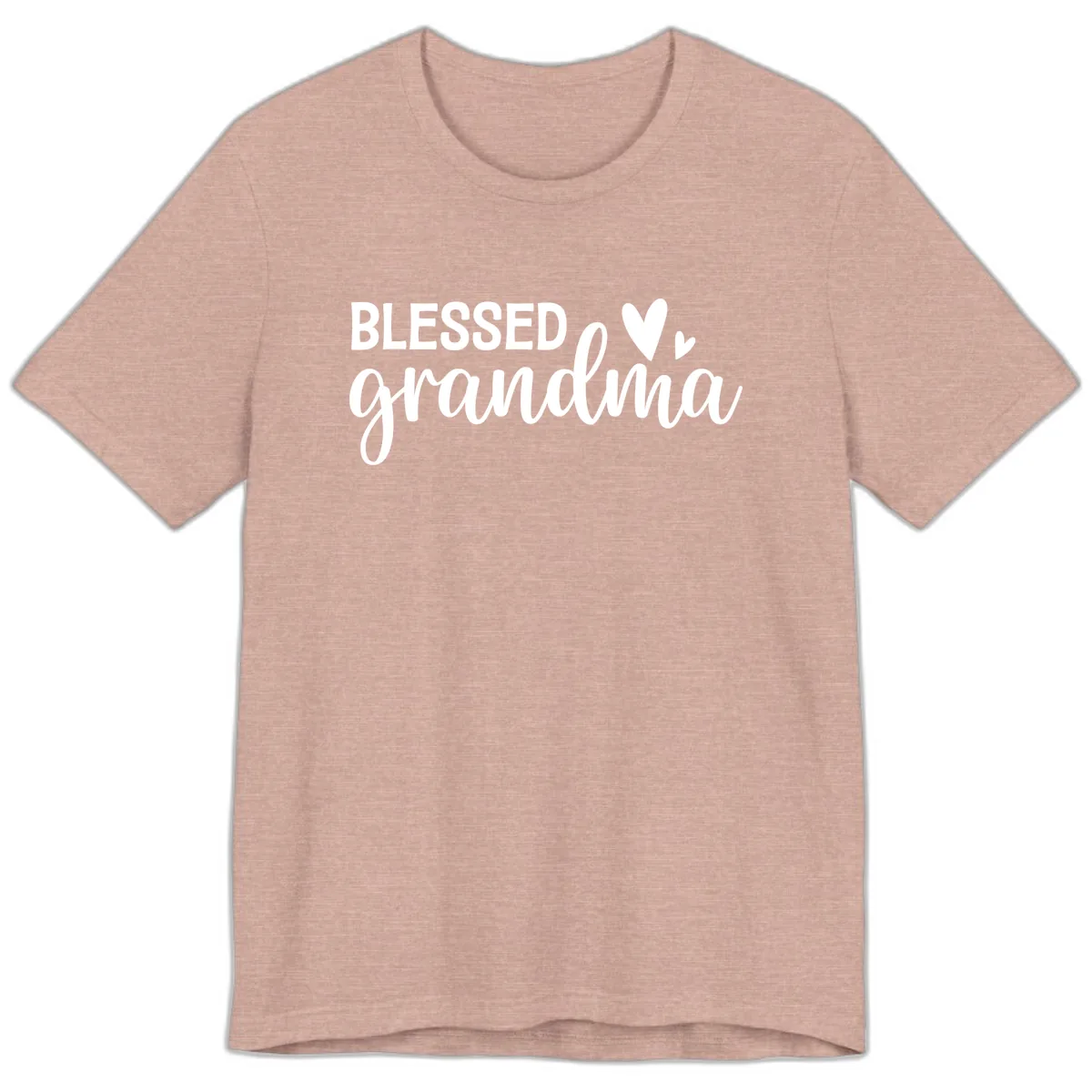 Blessed Grandma Script Typography Premium T-Shirt in Heather Prism Peach