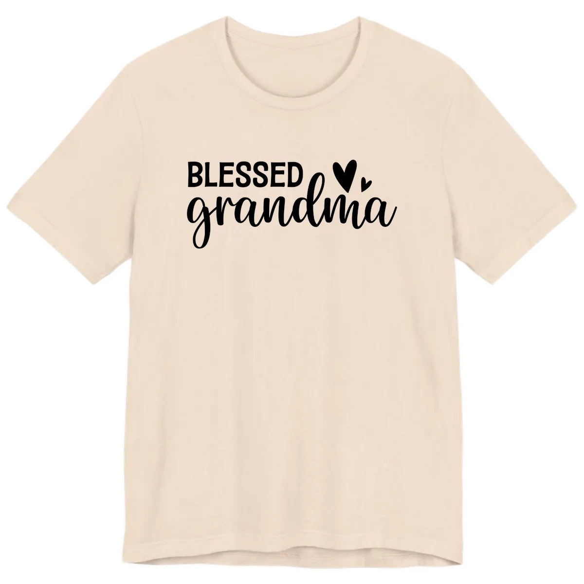 Blessed Grandma Script Typography Premium T-Shirt in Soft Cream