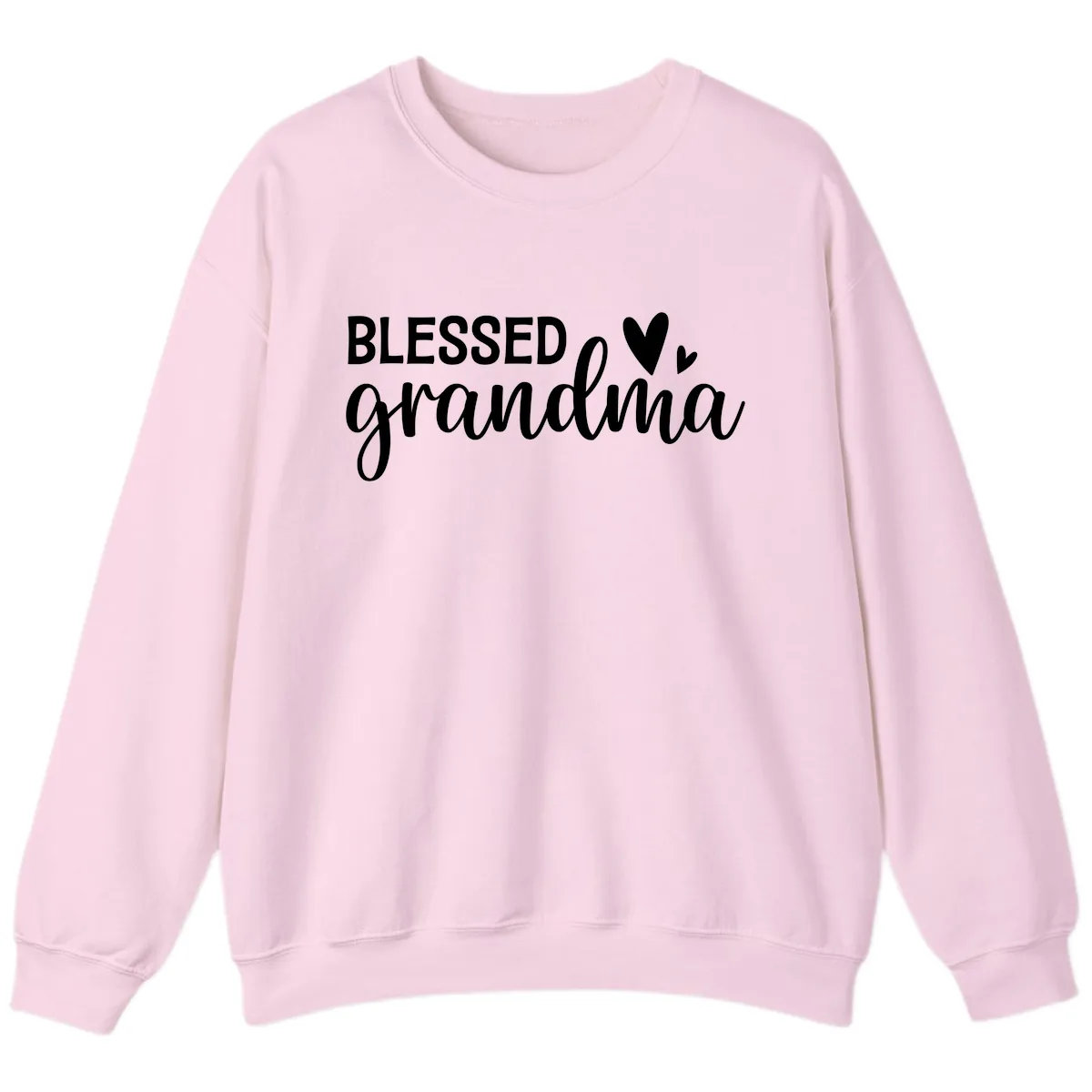 Blessed Grandma Script Typography Sweatshirt in Light Pink