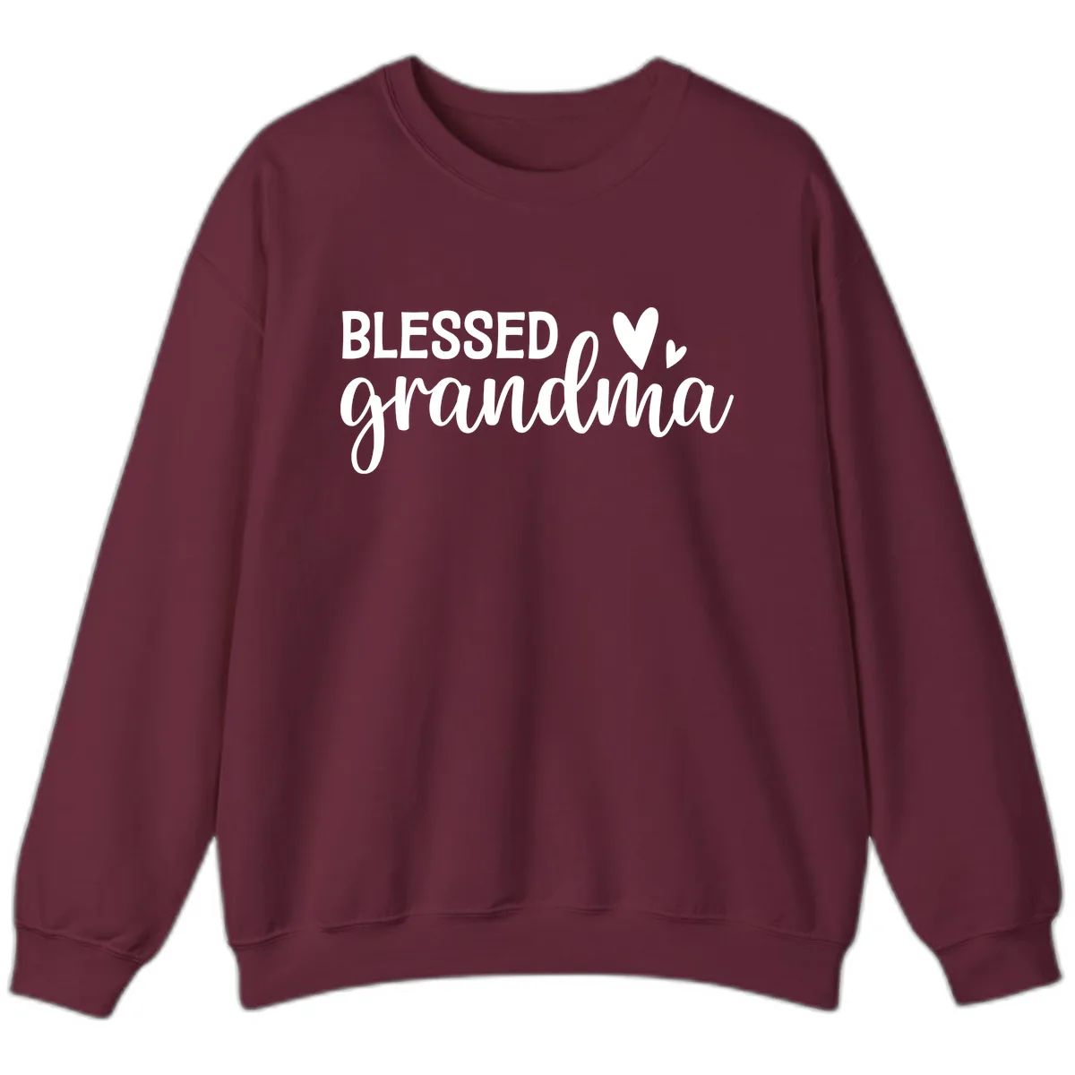 Blessed Grandma Script Typography Sweatshirt in Maroon