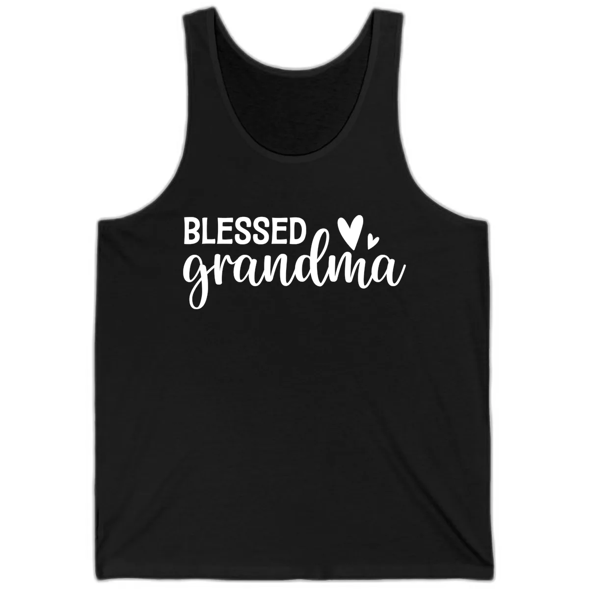 Blessed Grandma Script Typography Tank in Black