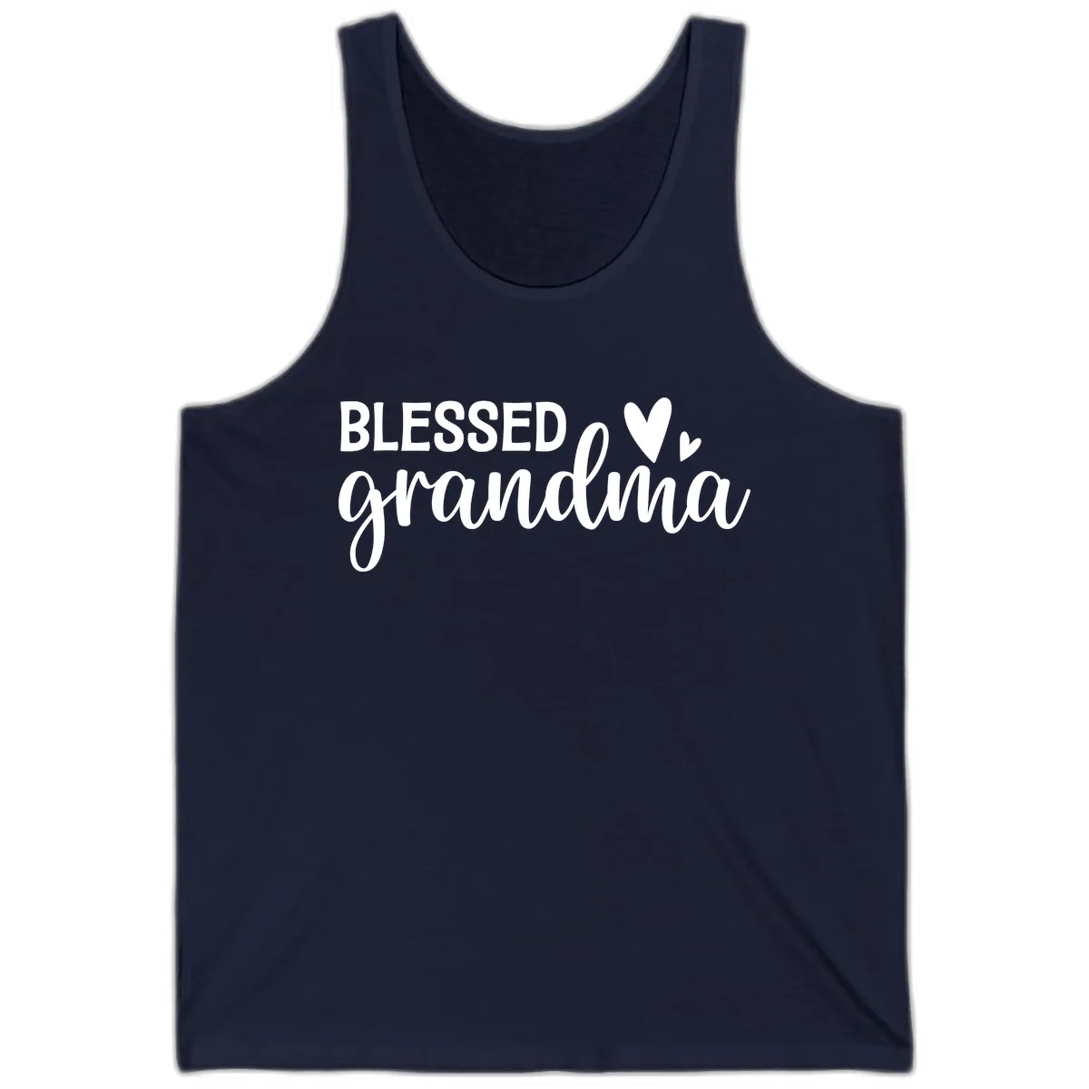 Blessed Grandma Script Typography Tank in Navy
