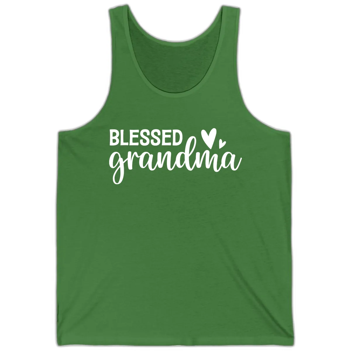 Blessed Grandma Script Typography Tank in Leaf