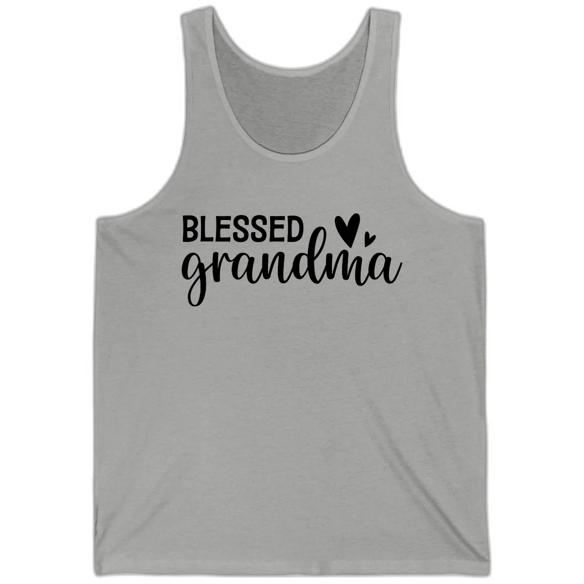 Blessed Grandma Script Typography Tank in Athletic Heather