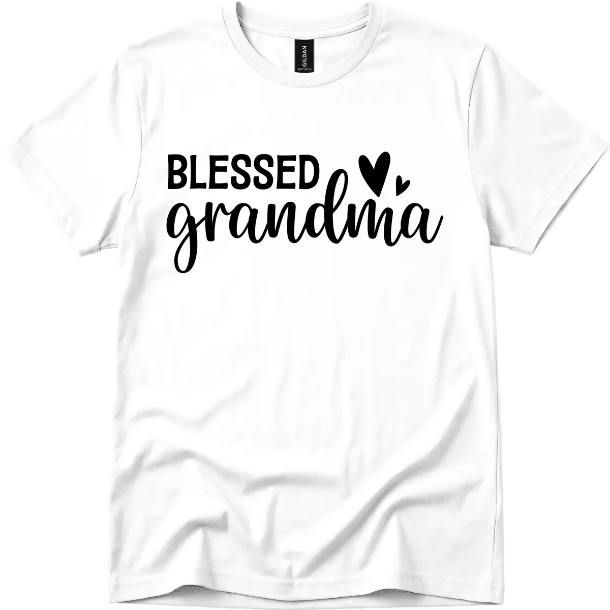 Blessed Grandma Script Typography T-Shirt in White