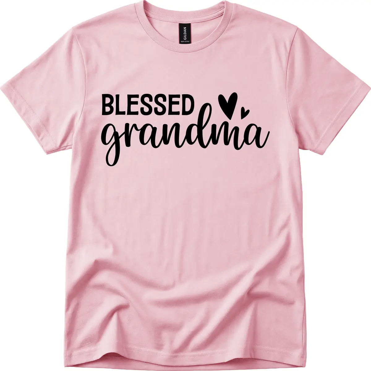 Blessed Grandma Script Typography T-Shirt in Light Pink