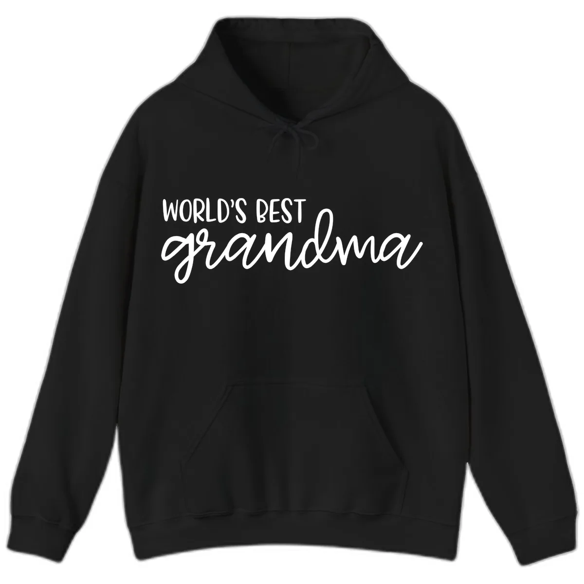 World's Best Grandma Typography Design Hoodie in Black