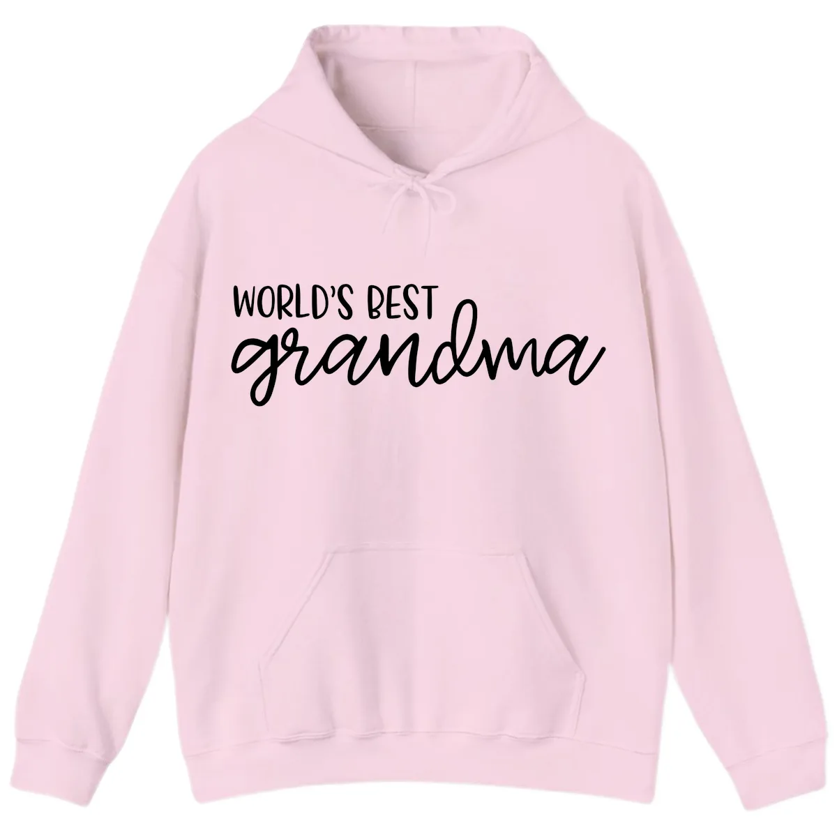 World's Best Grandma Typography Design Hoodie in Light Pink