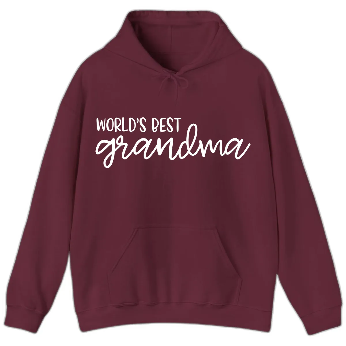 World's Best Grandma Typography Design Hoodie in Maroon