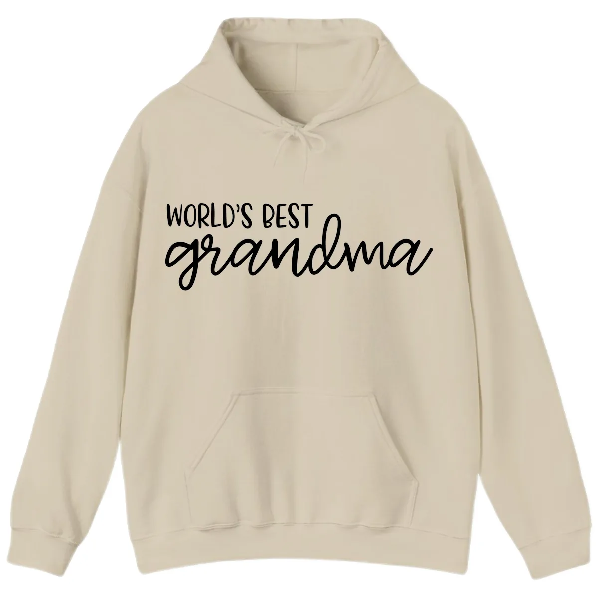 World's Best Grandma Typography Design Hoodie in Sand