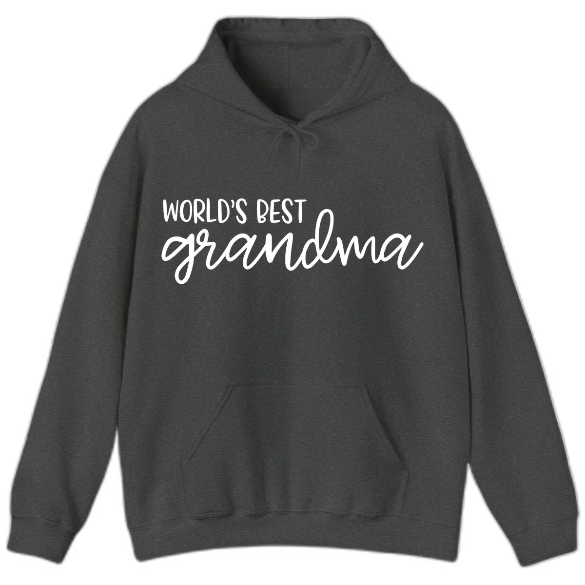 World's Best Grandma Typography Design Hoodie in Dark Heather