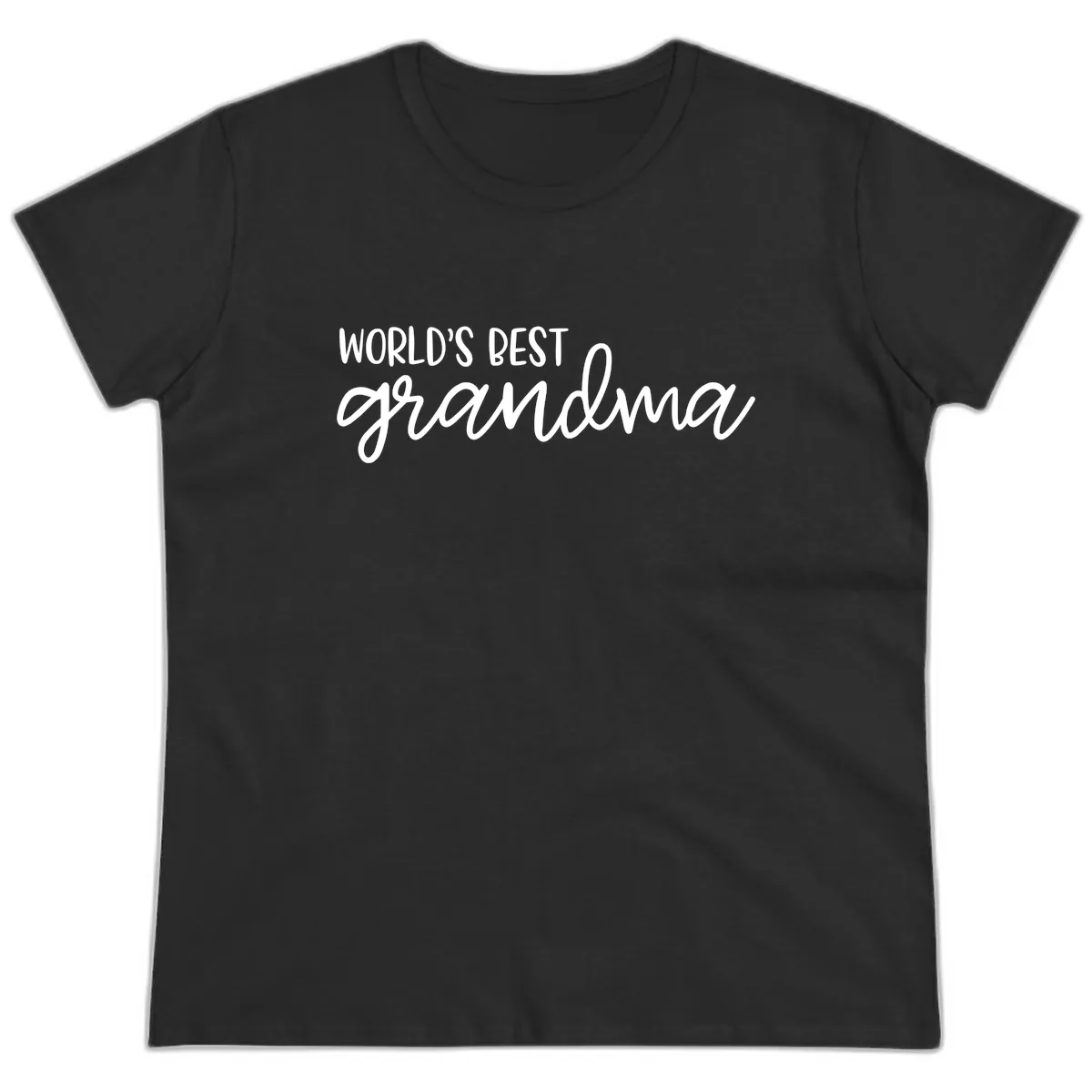 World's Best Grandma Typography Design Ladies Tee in Black