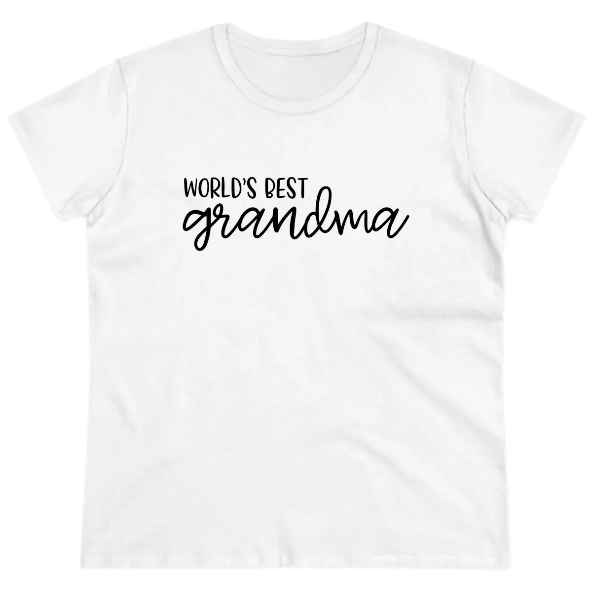 World's Best Grandma Typography Design Ladies Tee in White