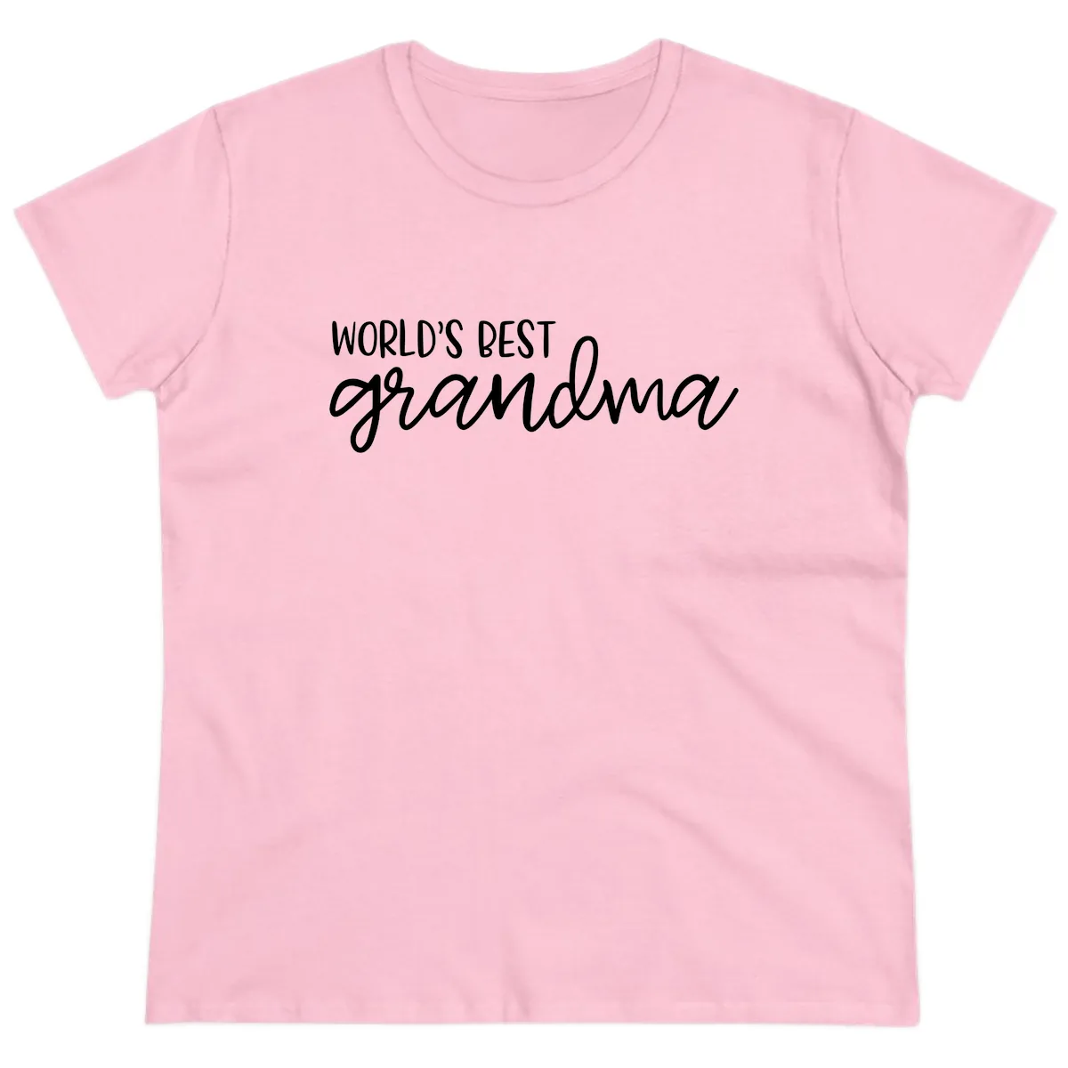 World's Best Grandma Typography Design Ladies Tee in Light Pink