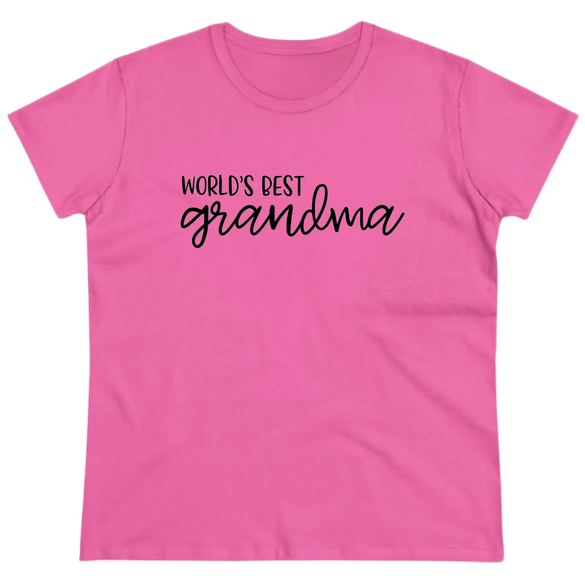 World's Best Grandma Typography Design Ladies Tee in Azalea