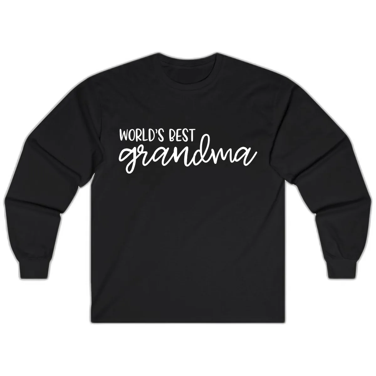 World's Best Grandma Typography Design Long Sleeve in Black