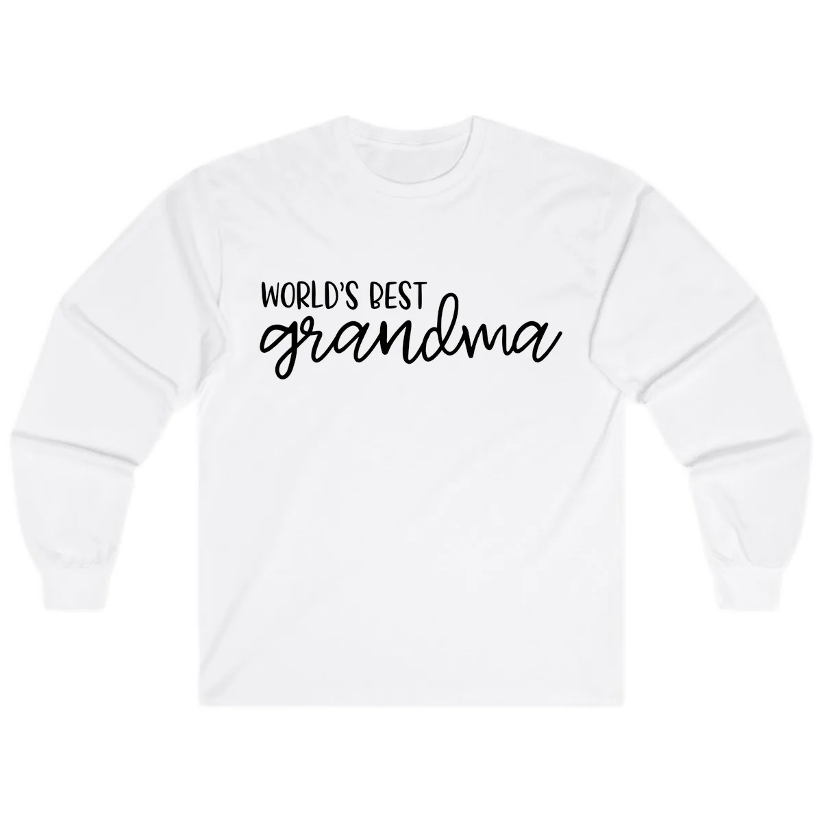 World's Best Grandma Typography Design Long Sleeve in White