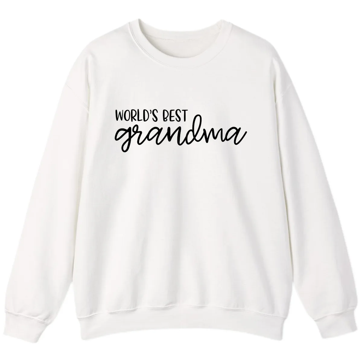 World's Best Grandma Typography Design Sweatshirt in White