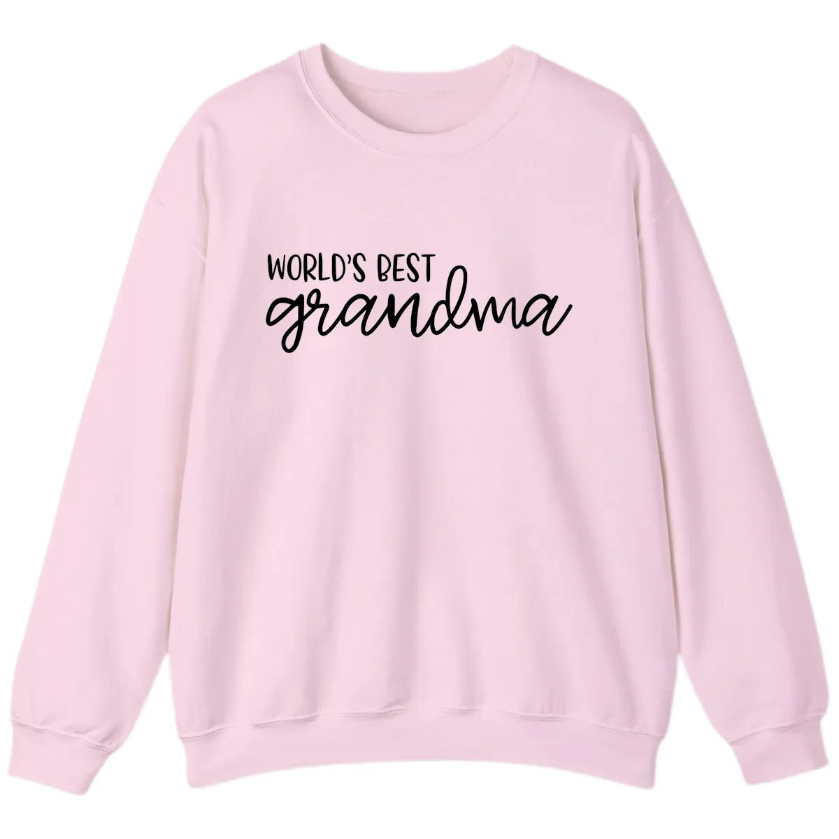 World's Best Grandma Typography Design Sweatshirt in Light Pink