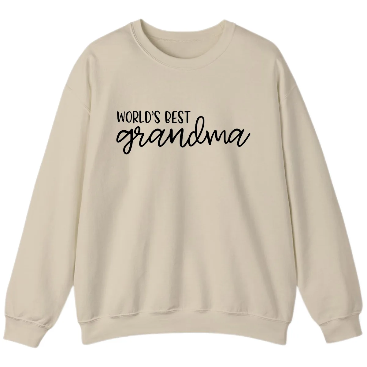 World's Best Grandma Typography Design Sweatshirt in Sand