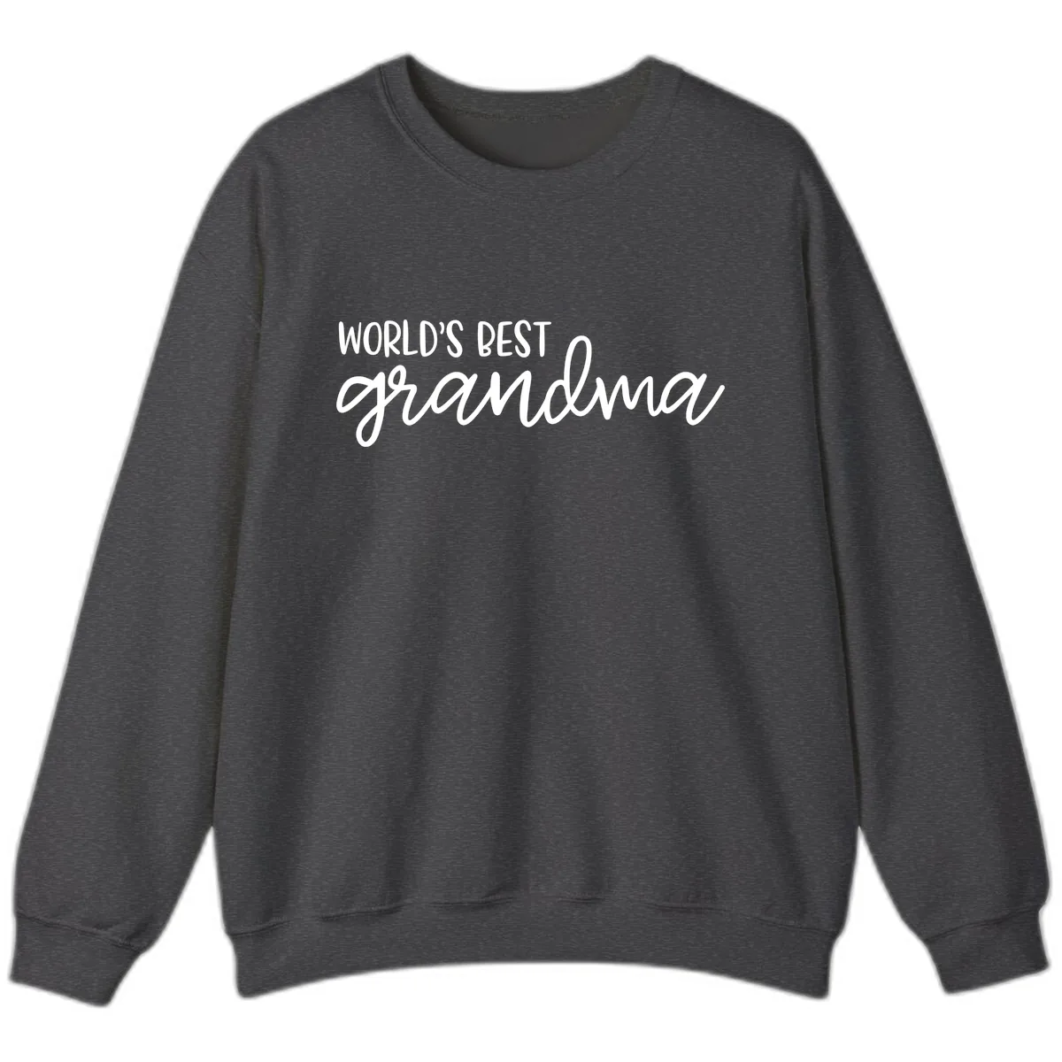 World's Best Grandma Typography Design Sweatshirt in Dark Heather