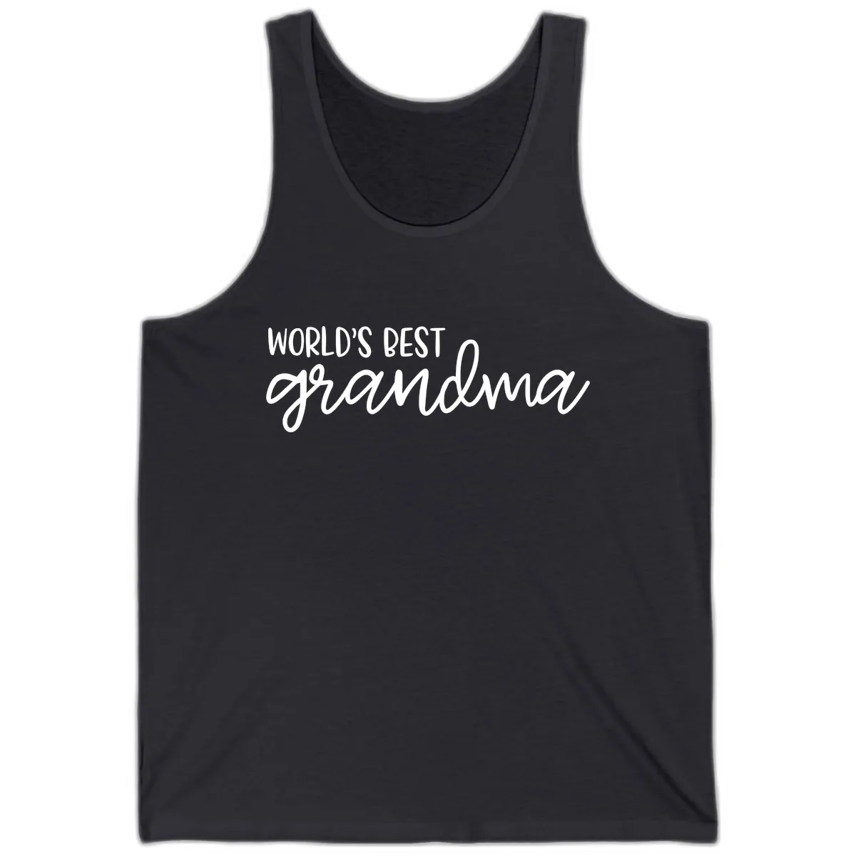 World's Best Grandma Typography Design Tank in Dark Grey