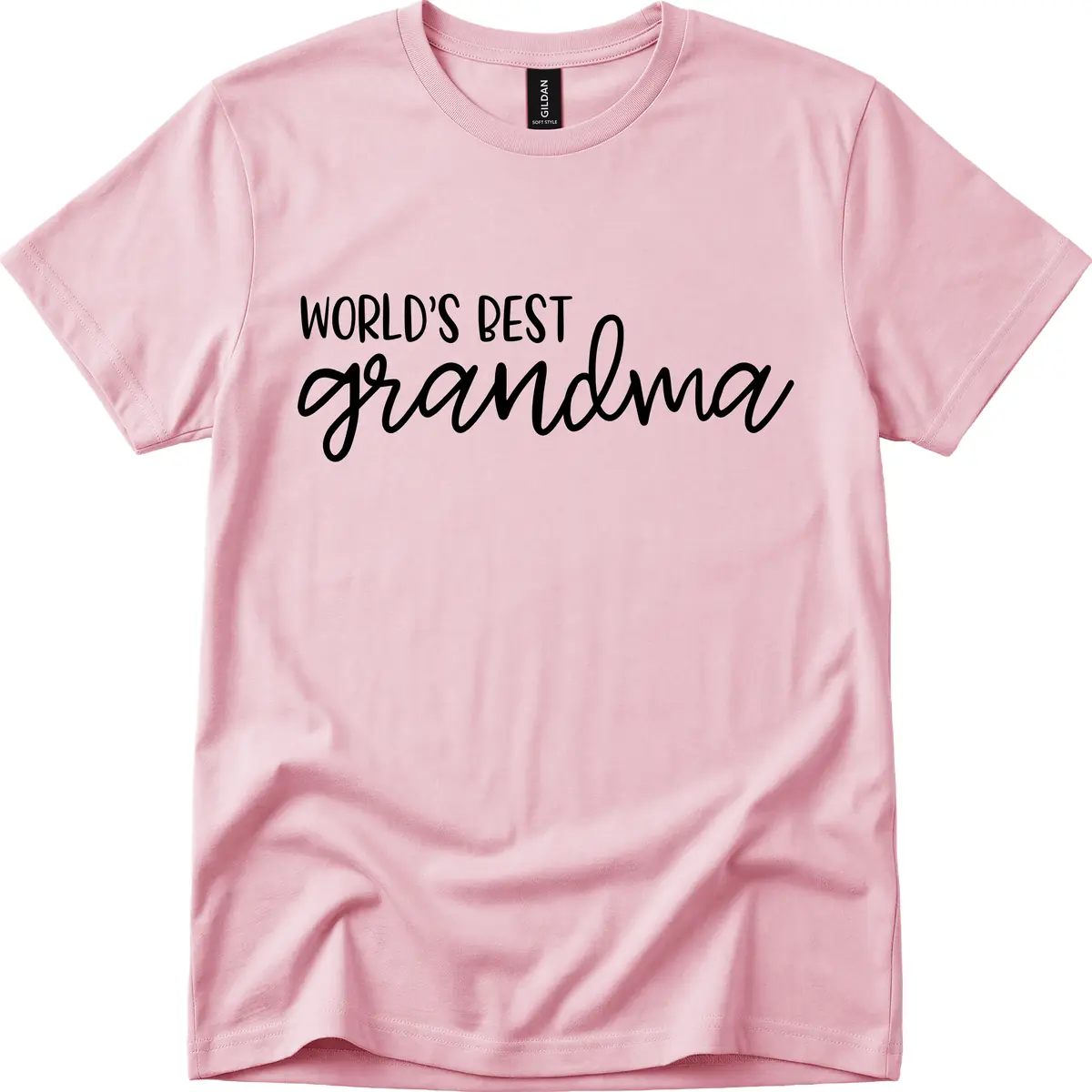 World's Best Grandma Typography Design T-Shirt in Light Pink