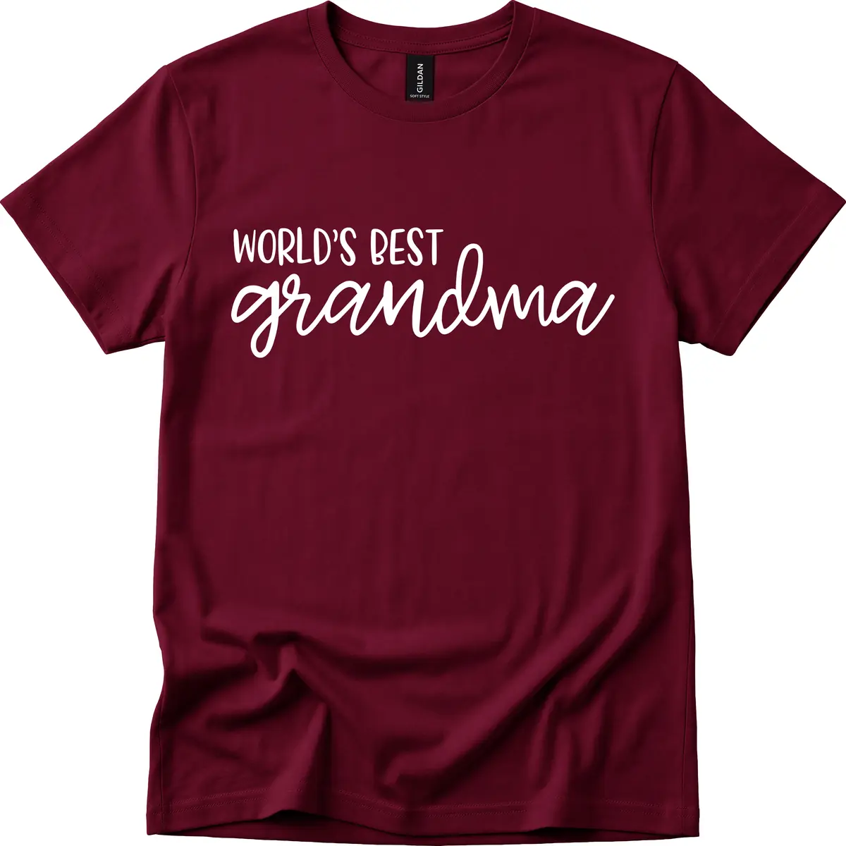 World's Best Grandma Typography Design T-Shirt in Maroon